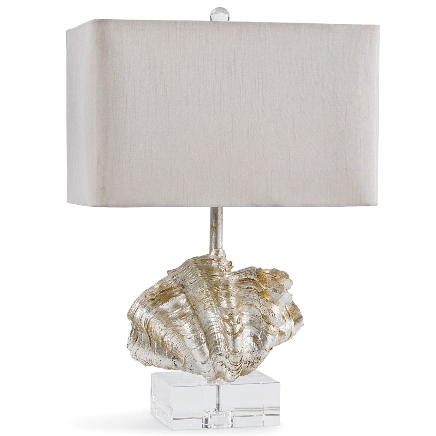 regina andrew lighting giant clam shell silver table lamp