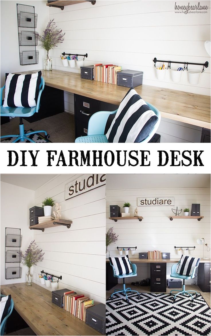 diy industrial farmhouse desk