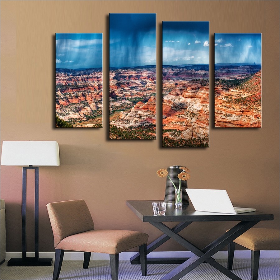 wall art 4 piece canyonlands salt creek trail wall painting print on canvas for home decor ideas paints pictures art no framed in painting calligraphy