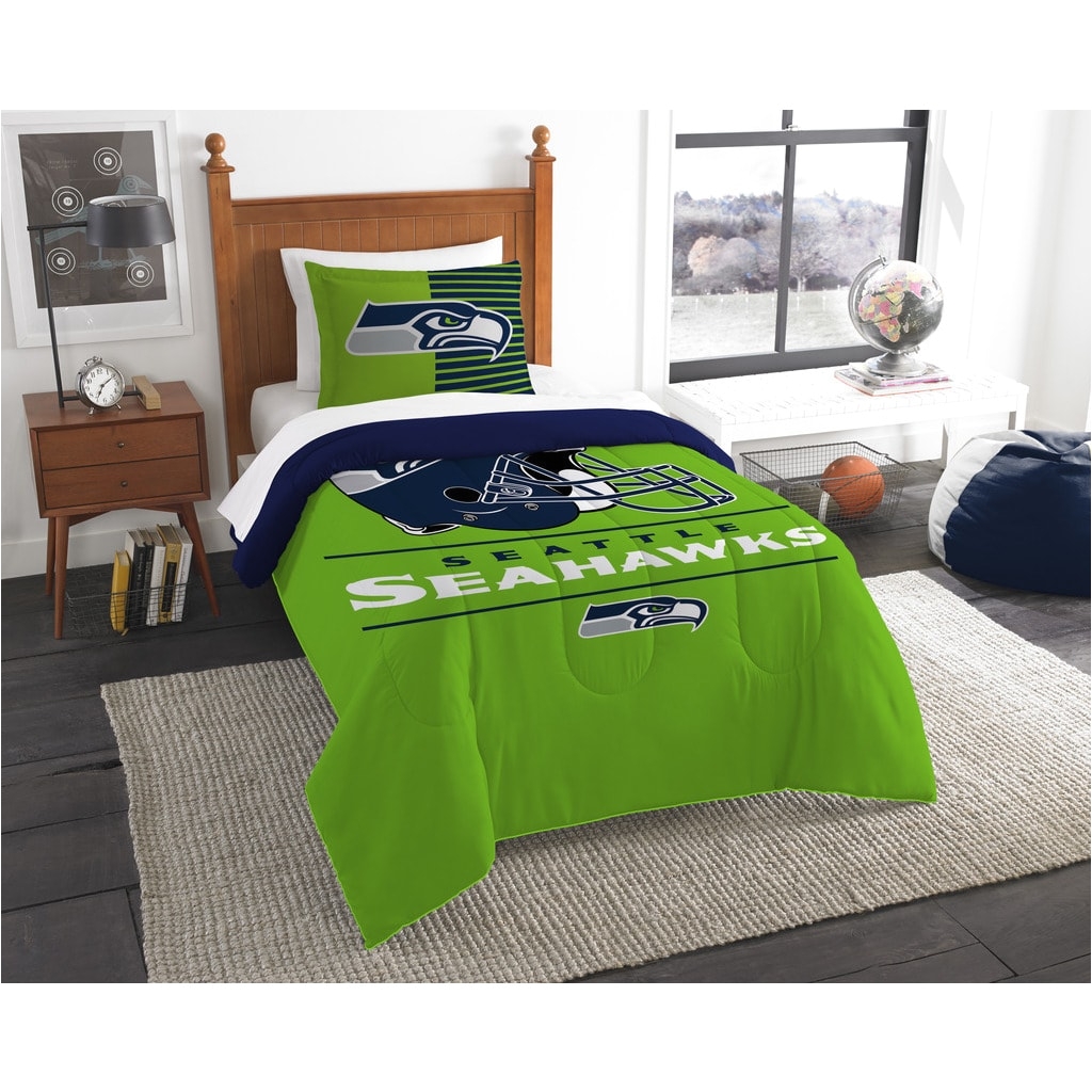 shop the northwest company nfl seattle seahawks draft green blue and white twin 2 piece comforter set free shipping today overstock com 13329767