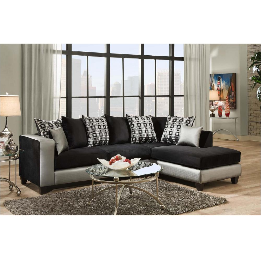 riverstone implosion black velvet sectional