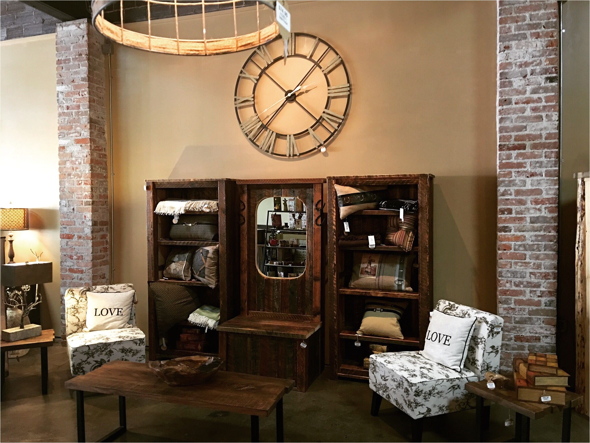 barn wood book shelves and hall tree