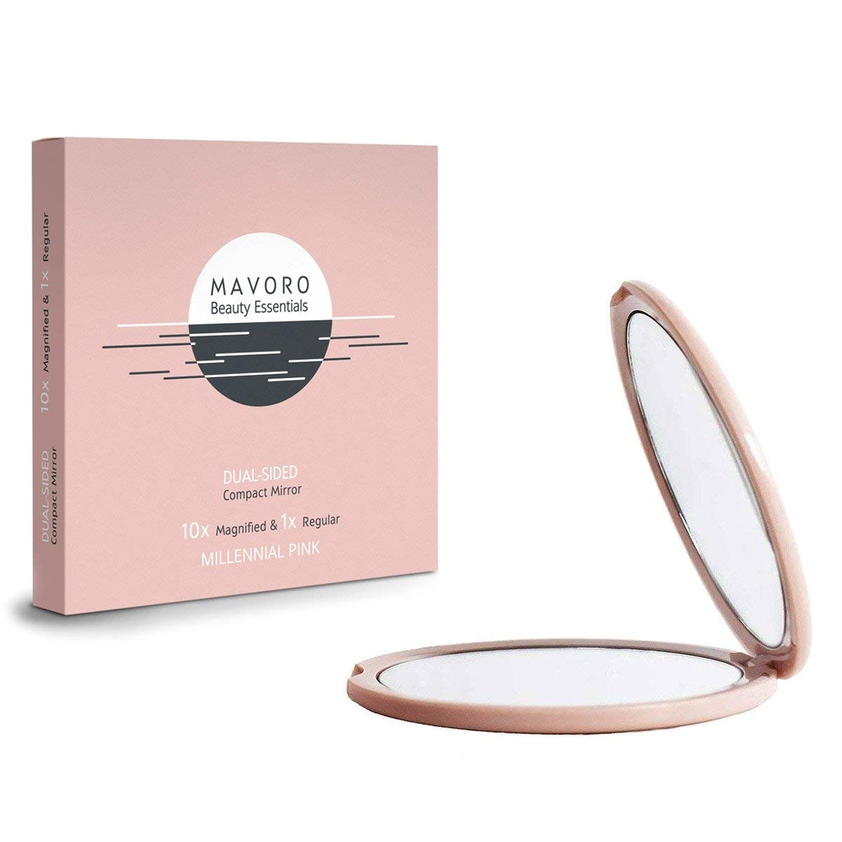 amazon com magnifying compact mirror 10x magnification 1x mirror 2 sided 4 inch handheld magnified makeup mirror for purses and travel mavoro beauty