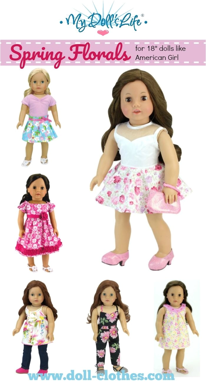 spring floral dresses and outfits for 18 dolls like american girl