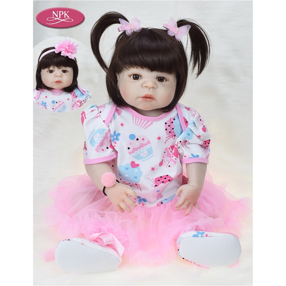 npk 57cm real full body silicone girl reborn baby doll bath toys lifelike baby princess realistia doll bebe reborn bonecas reais in dolls from toys