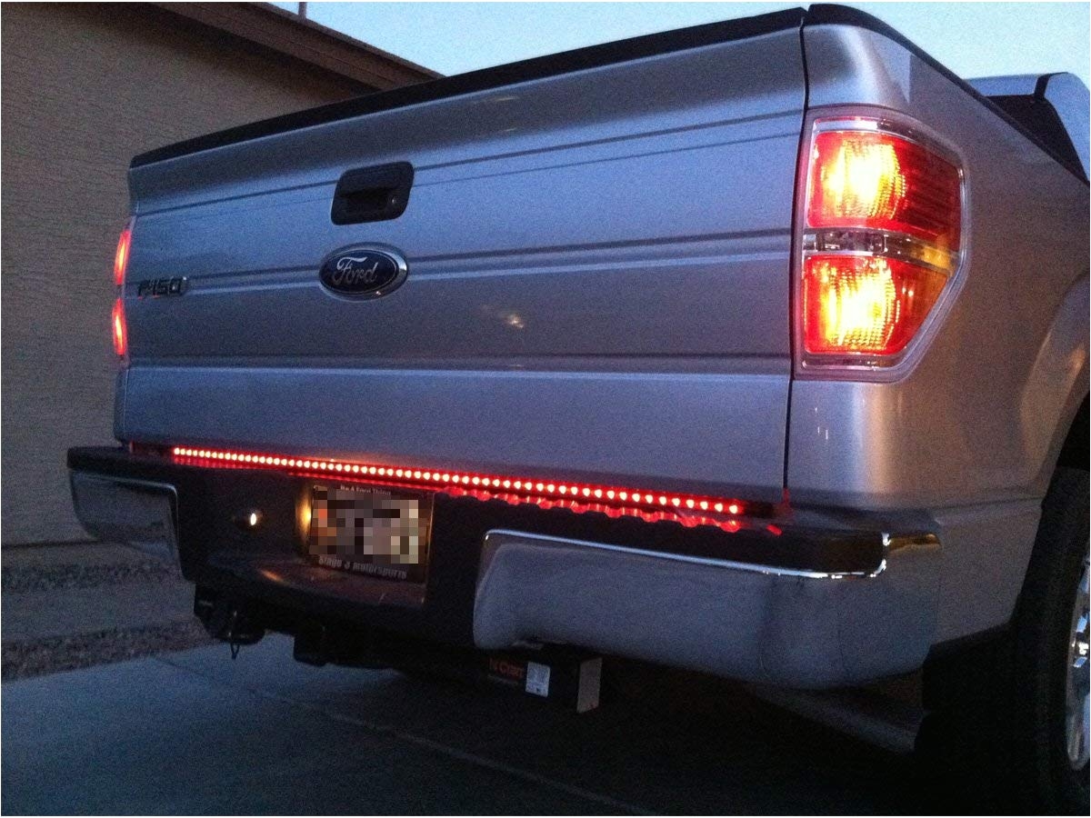 amazon com ijdmtoy red white 60 trunk tailgate tail gate led light bar for backup reverse brake turn signal light functions for ford gmc chevy dodge
