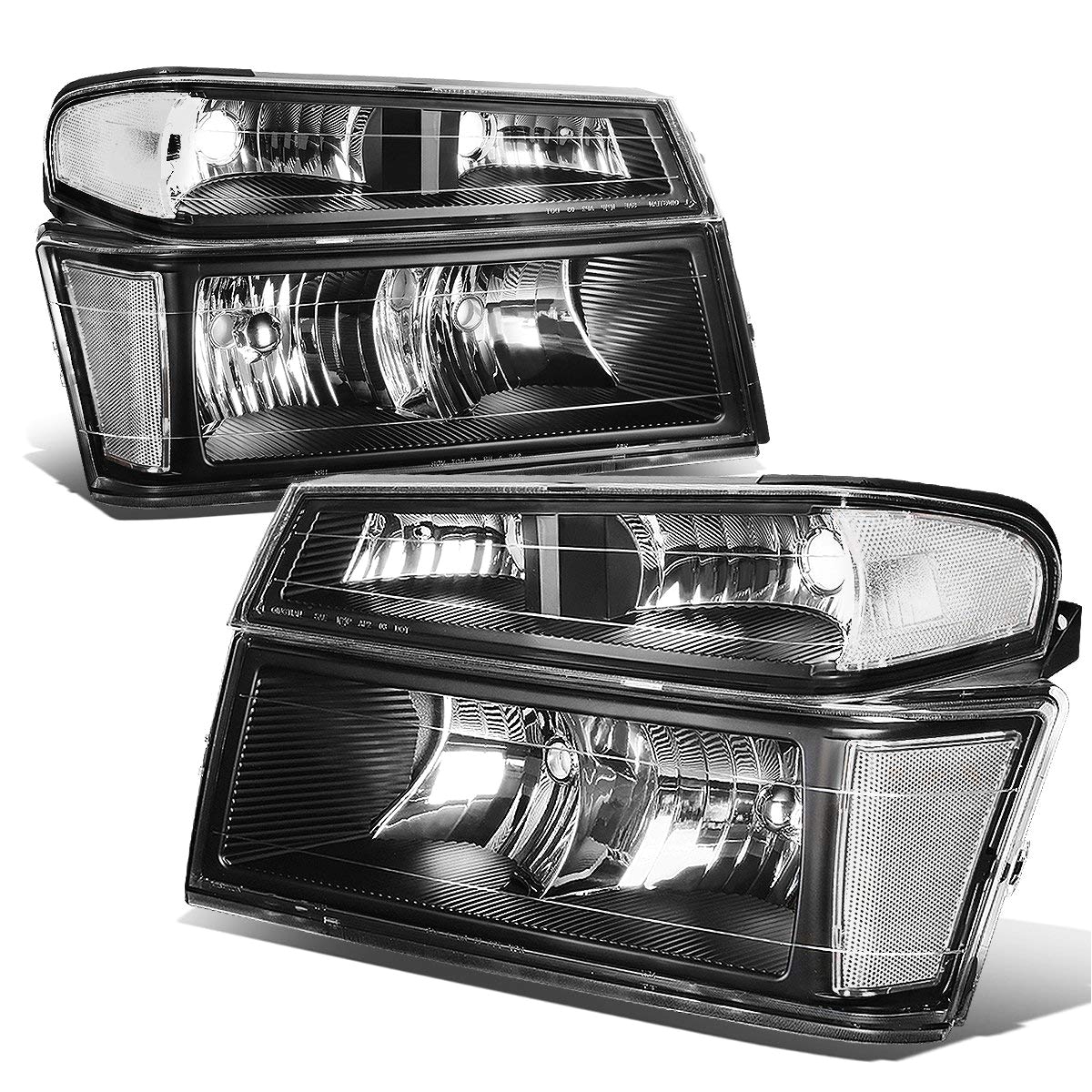 amazon com for chevy colorado gmc canyon 4pcs black housing clear corner headlight bumper light automotive