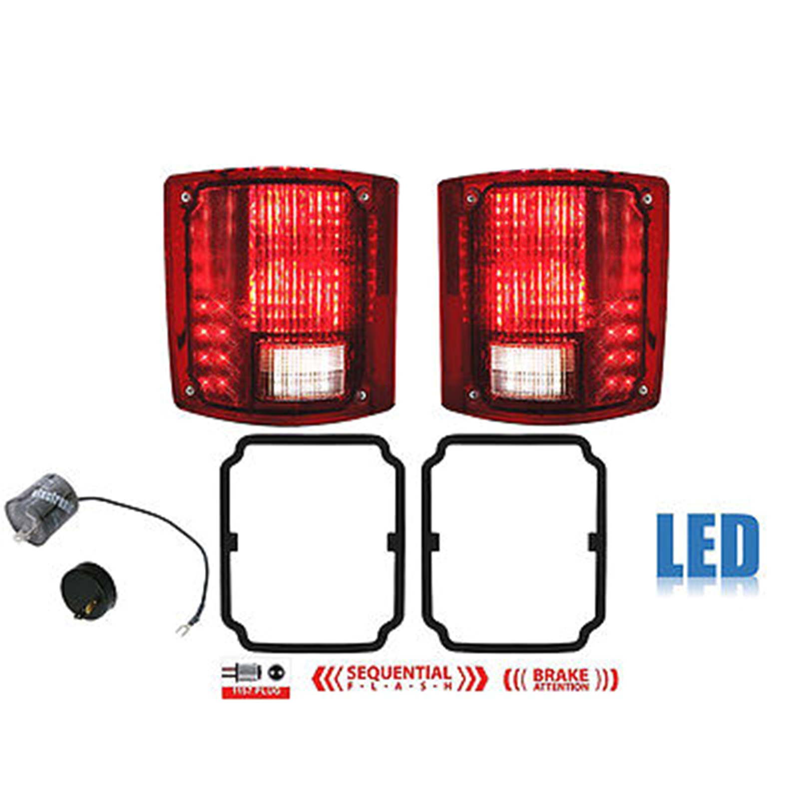 2006 Silverado Led Tail Lights 73 91 Chevy Gmc Truck Led Sequential Tail Light Lens Gaskets Pair