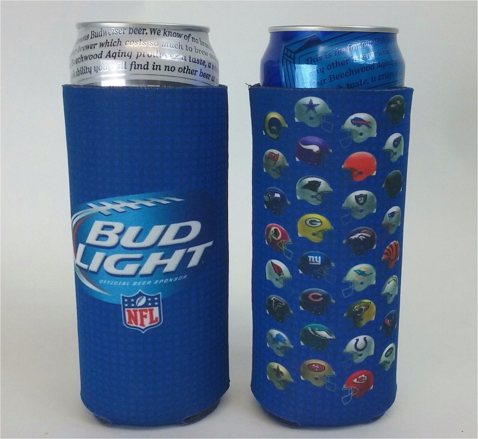 lot of 2 bud light beer nfl 24 25 oz tall can koozie 1 of 5free shipping lot of 2 bud light