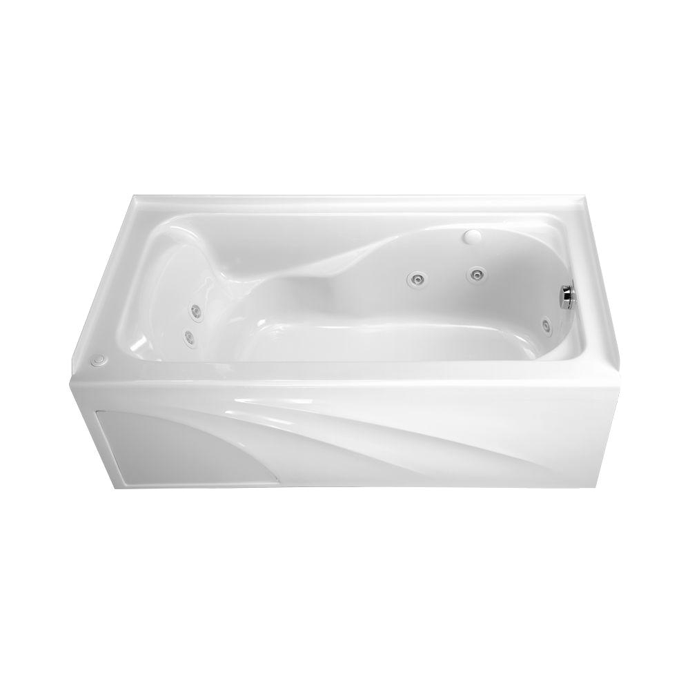 cadet 60 in x 32 in left drain everclean whirlpool tub