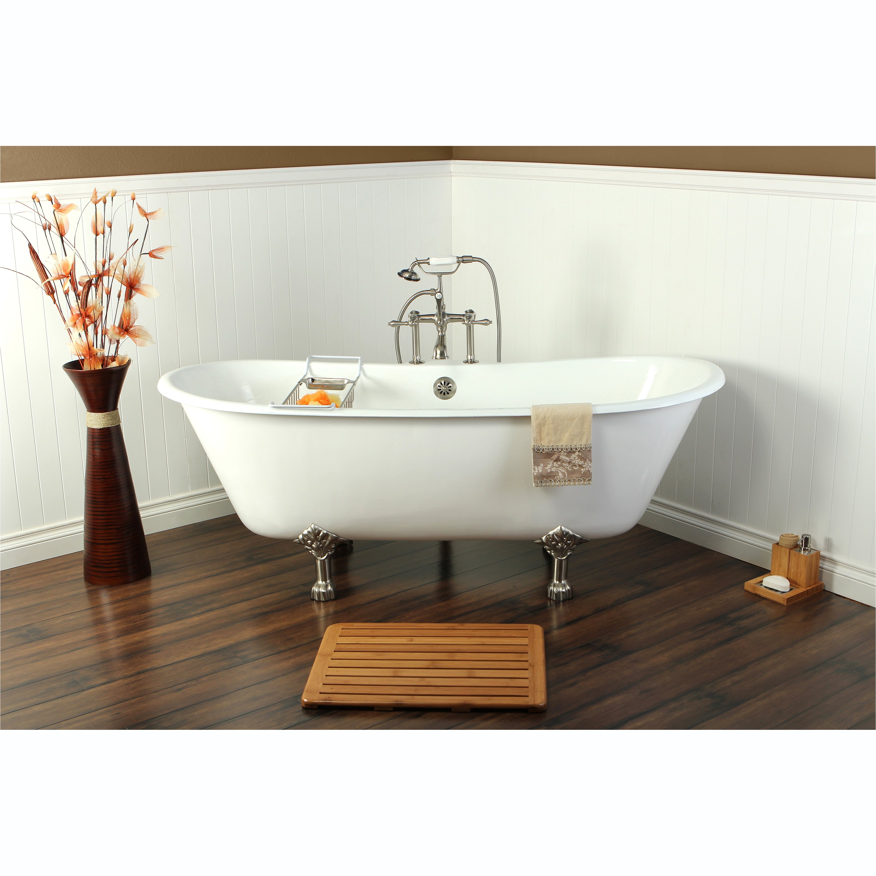 28 Inch Wide Bathtub Shop 67 Inch Cast Iron Double Slipper Clawfoot Bathtub Free