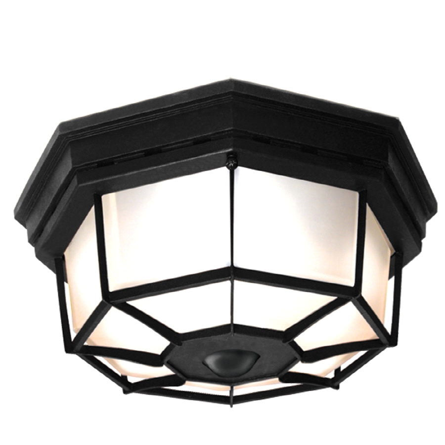 secure home 11 9 in w black motion activated outdoor flush mount light