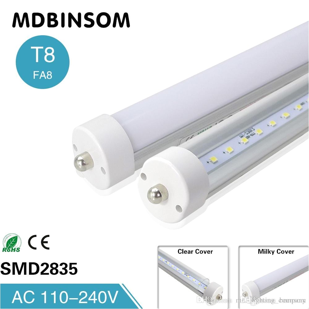 stock in t8 fa8 single pin led tube lights 8 feet led 8ft single pin light 45w 4800lm led fluorescent tube lamps 2 4m 85 265v led tube light circuit