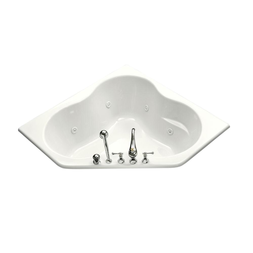 kohler 4 5 ft acrylic oval drop in whirlpool bathtub in white