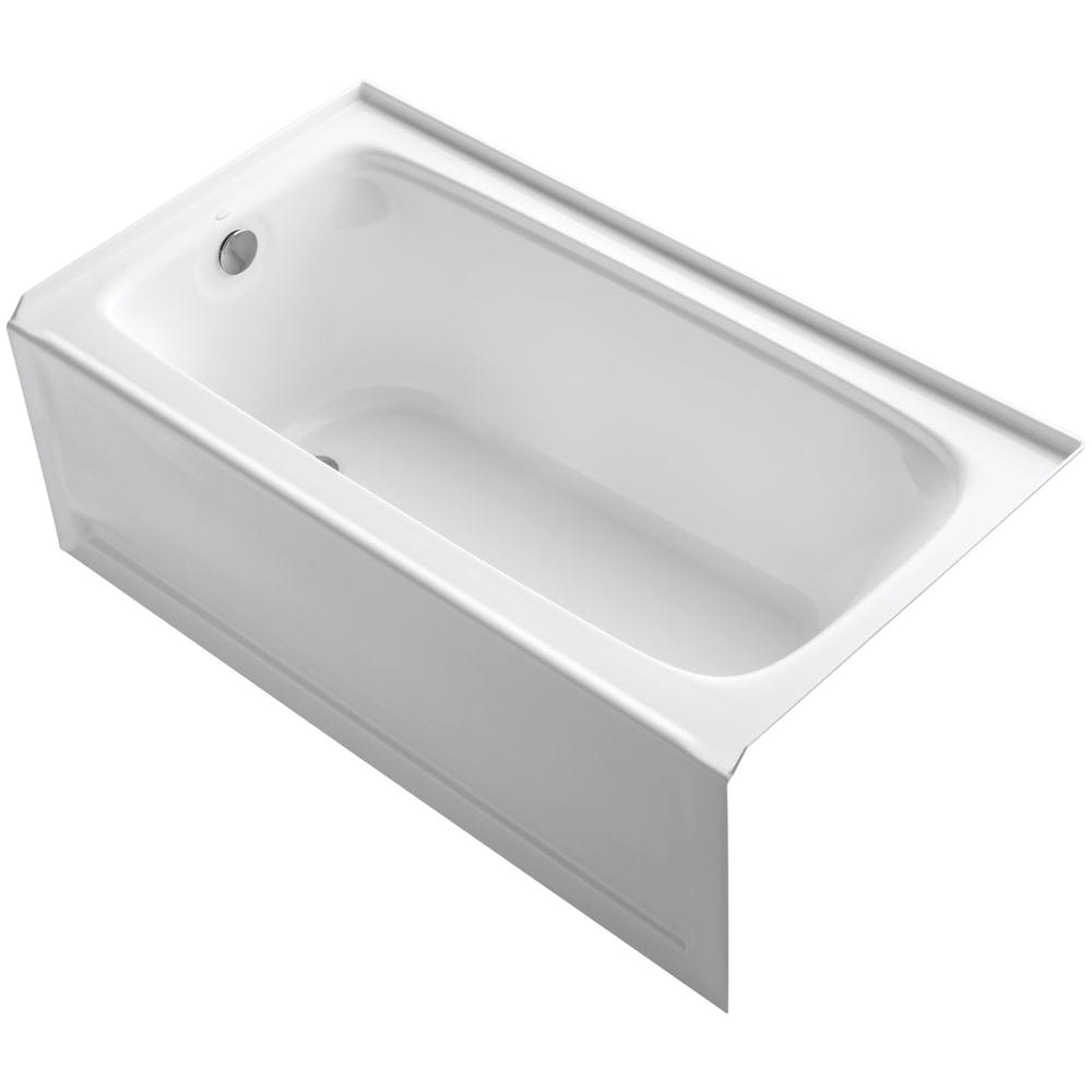 bancroft 5 ft acrylic left drain rectangular alcove non whirlpool bathtub in white