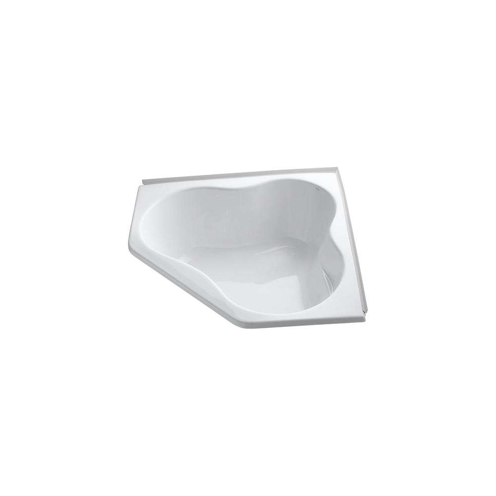 kohler proflex 4 5 ft front drain corner bathtub in white