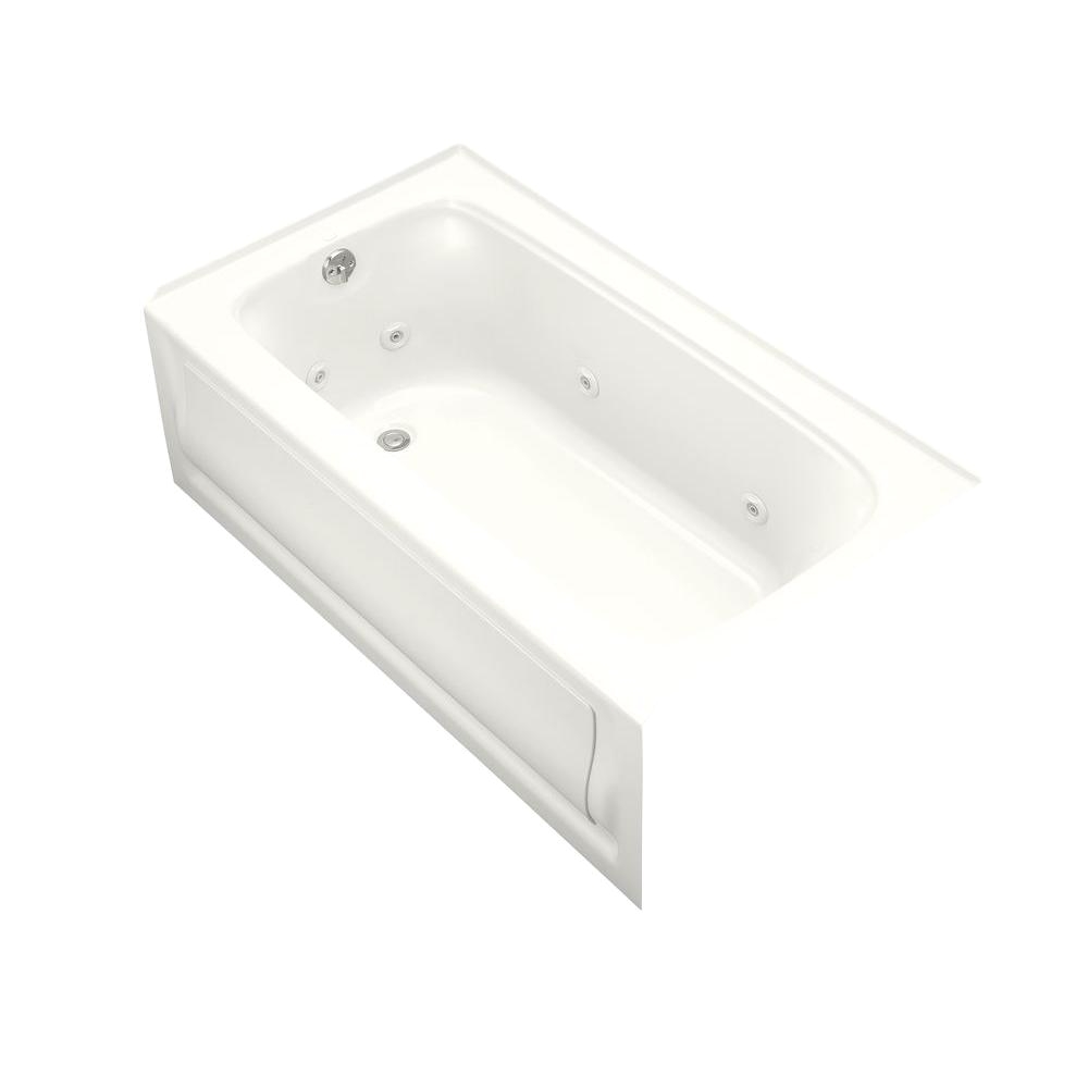 bancroft 5 ft acrylic left drain rectangular alcove whirlpool bathtub in