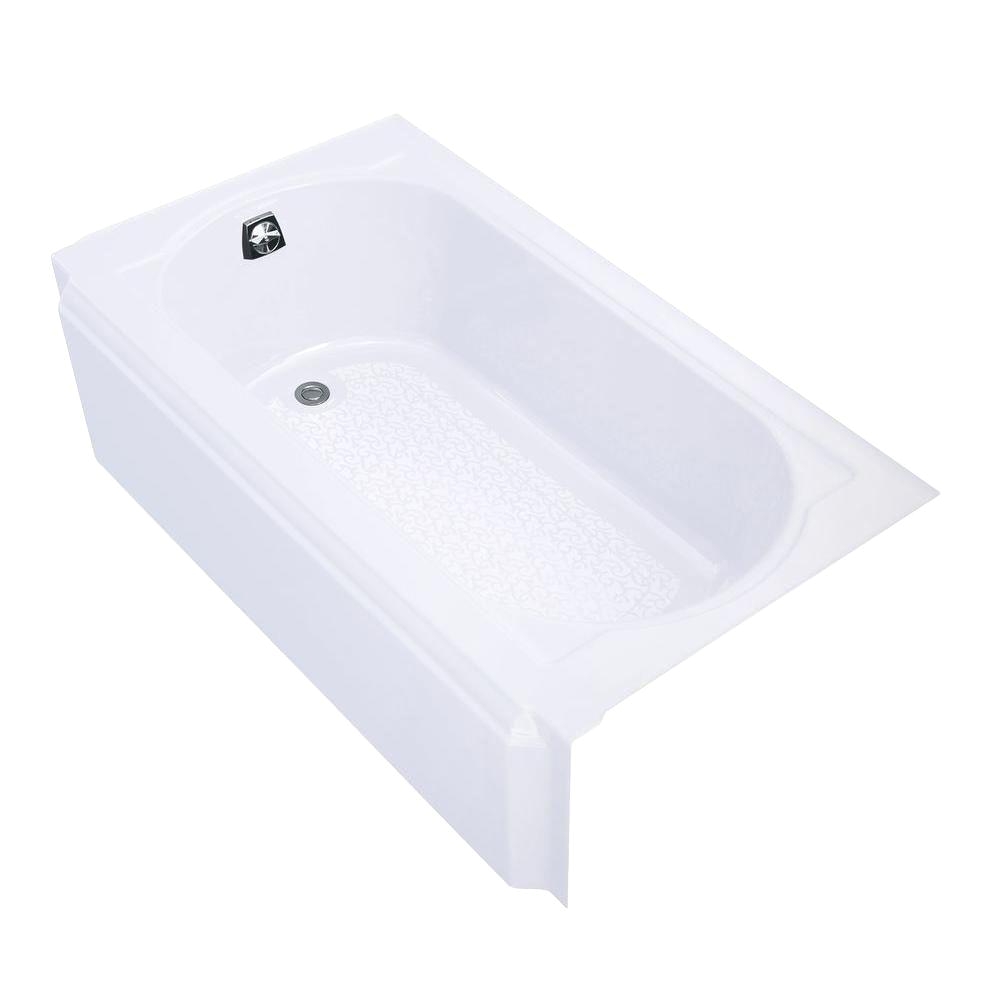 memoirs 5 ft left drain rectangular alcove cast iron soaking tub in white
