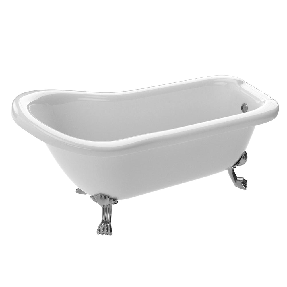 anzzi pegasus series 5 ft acrylic clawfoot non whirlpool bathtub in white