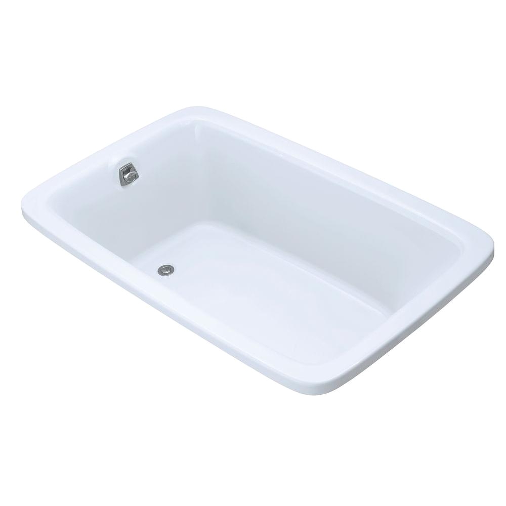 kohler bancroft 5 5 ft acrylic rectangular drop in non whirlpool bathtub in white