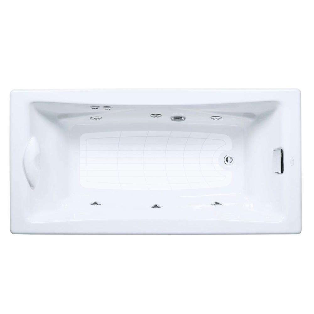 kohler tea for two 6 ft whirlpool tub with reversible drain in white