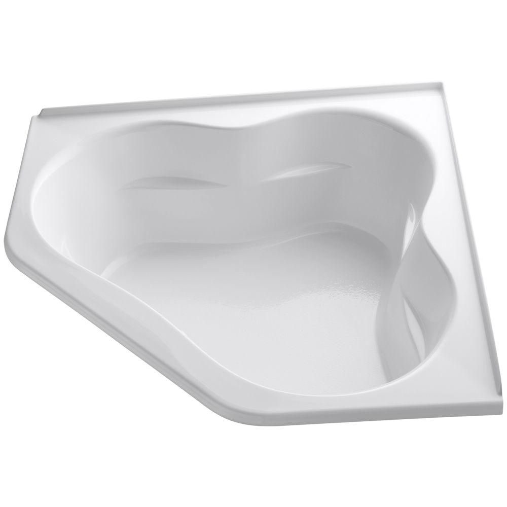 kohler tercet 5 ft corner drop in center drain soaking tub in white
