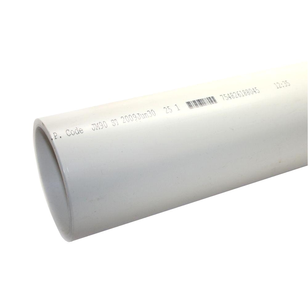 4 in x 10 ft pvc sch 40 dwv plain end pipe