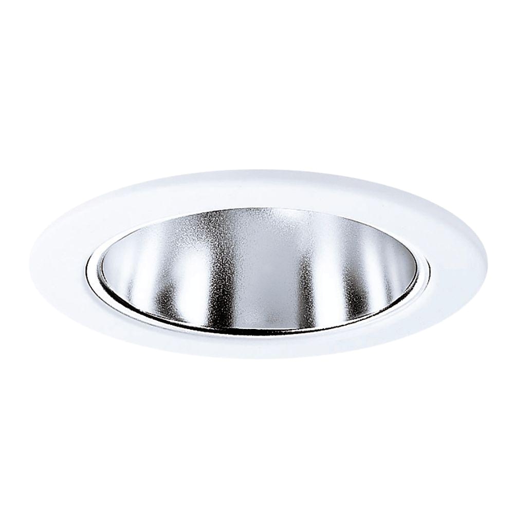 clear recessed ceiling light specular reflector with white trim ring