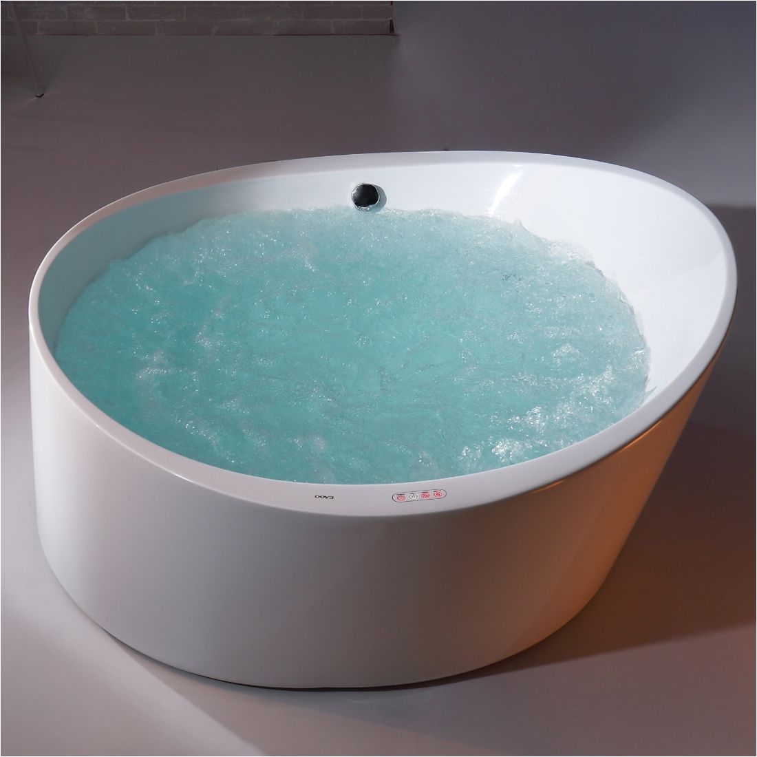 eago am2130 66 inch round free standing acrylic air bubble bathtub acrylic