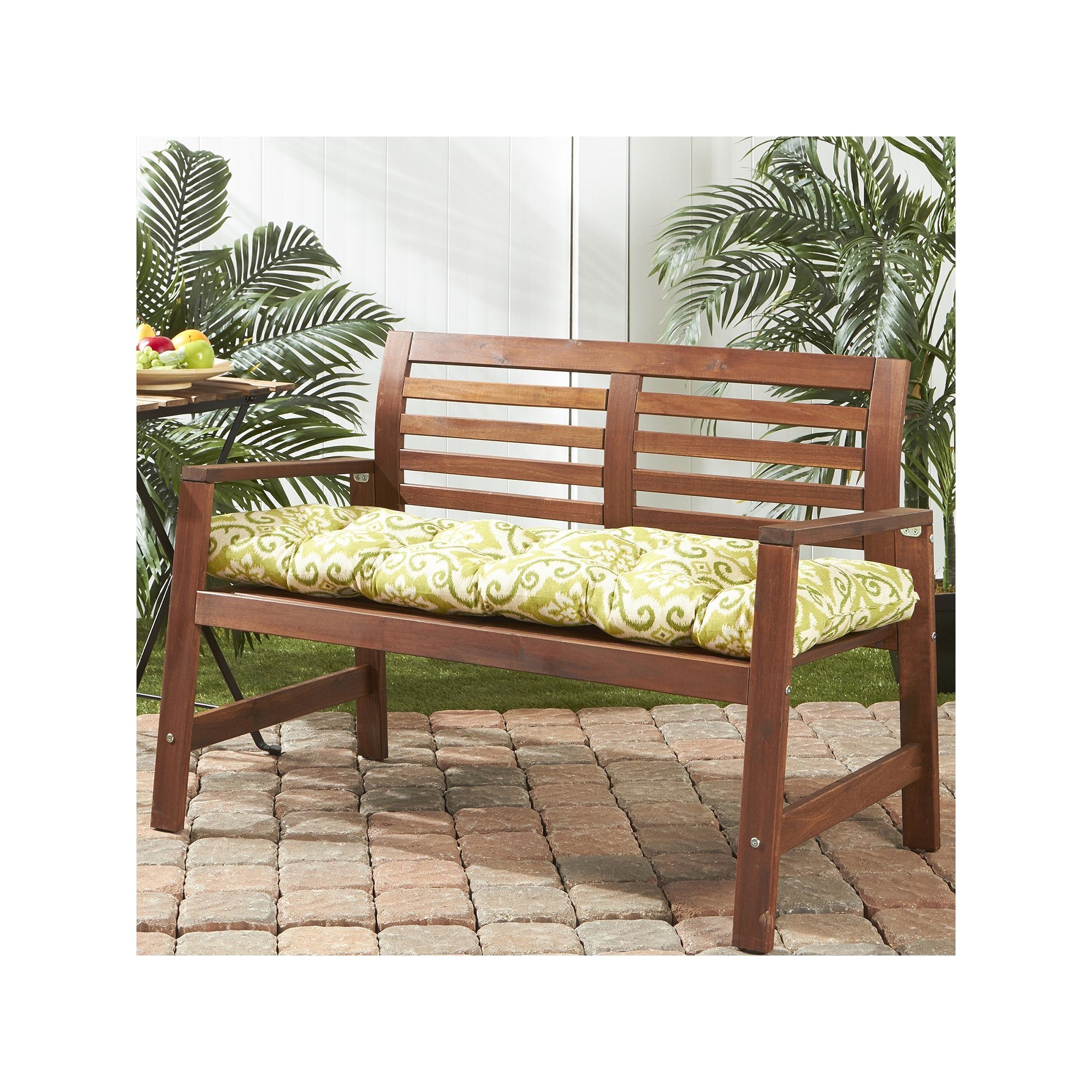 greendale home fashions outdoor bench cushion blue other