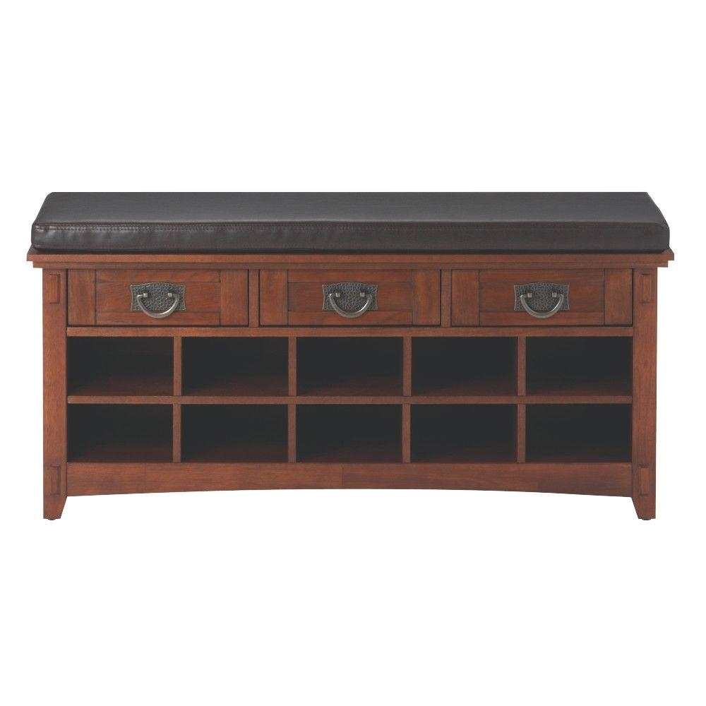 home decorators collection artisan 3 drawer medium oak shoe storage bench