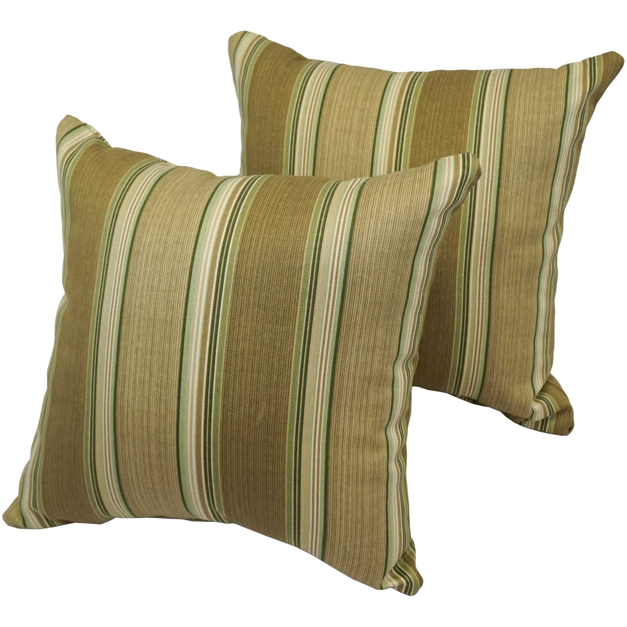 shop olive stripe 17 inch indoor outdoor throw pillow set of 2 on sale free shipping on orders over 45 overstock com 20678684