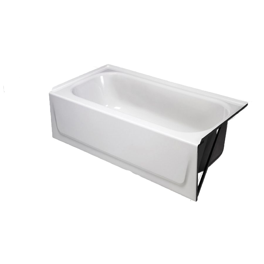 briggs white enameled steel rectangular alcove bathtub with left hand drain common 47 in x 27 in actual 15 25 in x 46 5 in x 27 in