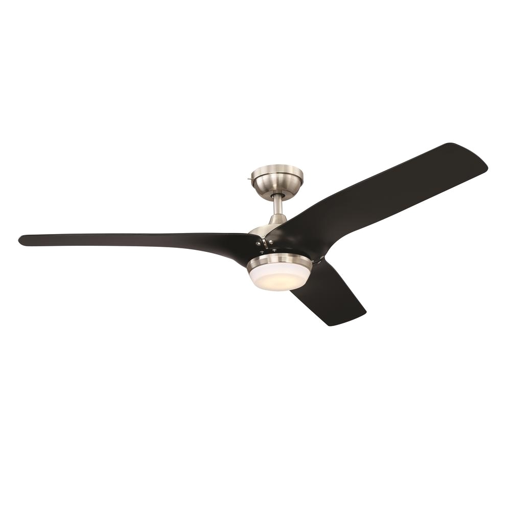 ge arrowood 60 in led indoor brushed nickel ceiling fan