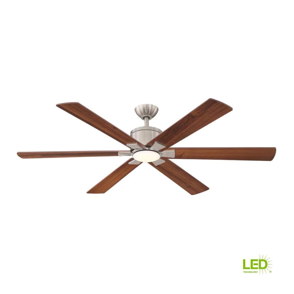 home decorators collection renwick 60 in integrated led indoor brushed nickel ceiling fan with light