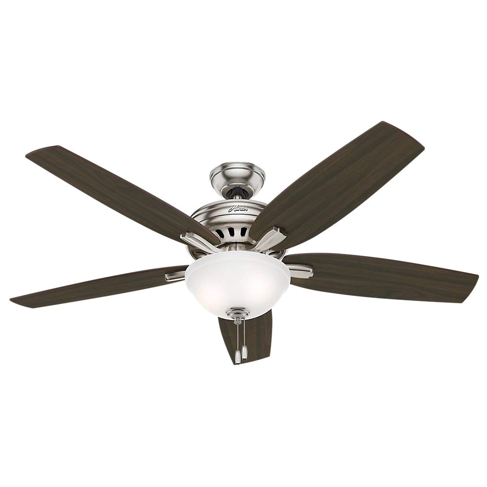 hunter 54162 newsome ceiling fan with light 56 brushed nickel amazon com