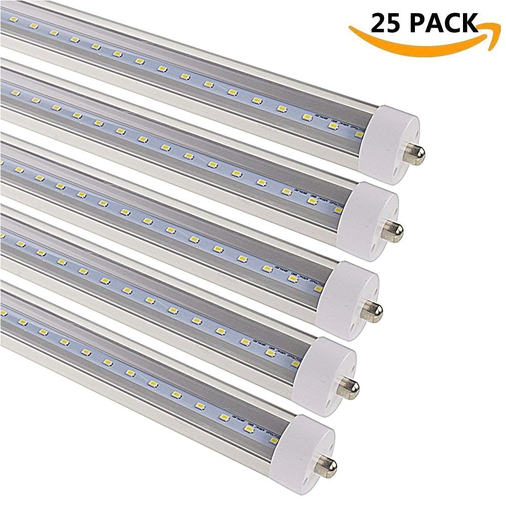 jomitop t8 single pin fa8 baseled light tube 8ft light bulb 45w led shop lights 100w fluorescent lamp replacement dual ended power cold white 6000k