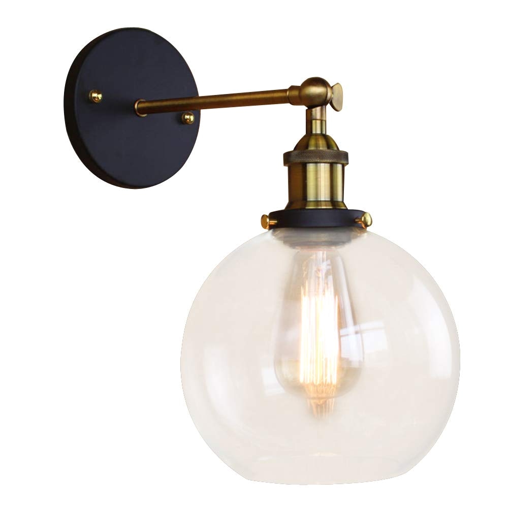 baycheer hl416426 vintage industrial edison style finish round glass ball shape wall lamp vintage lighting fixture lights wall sconce amazon com