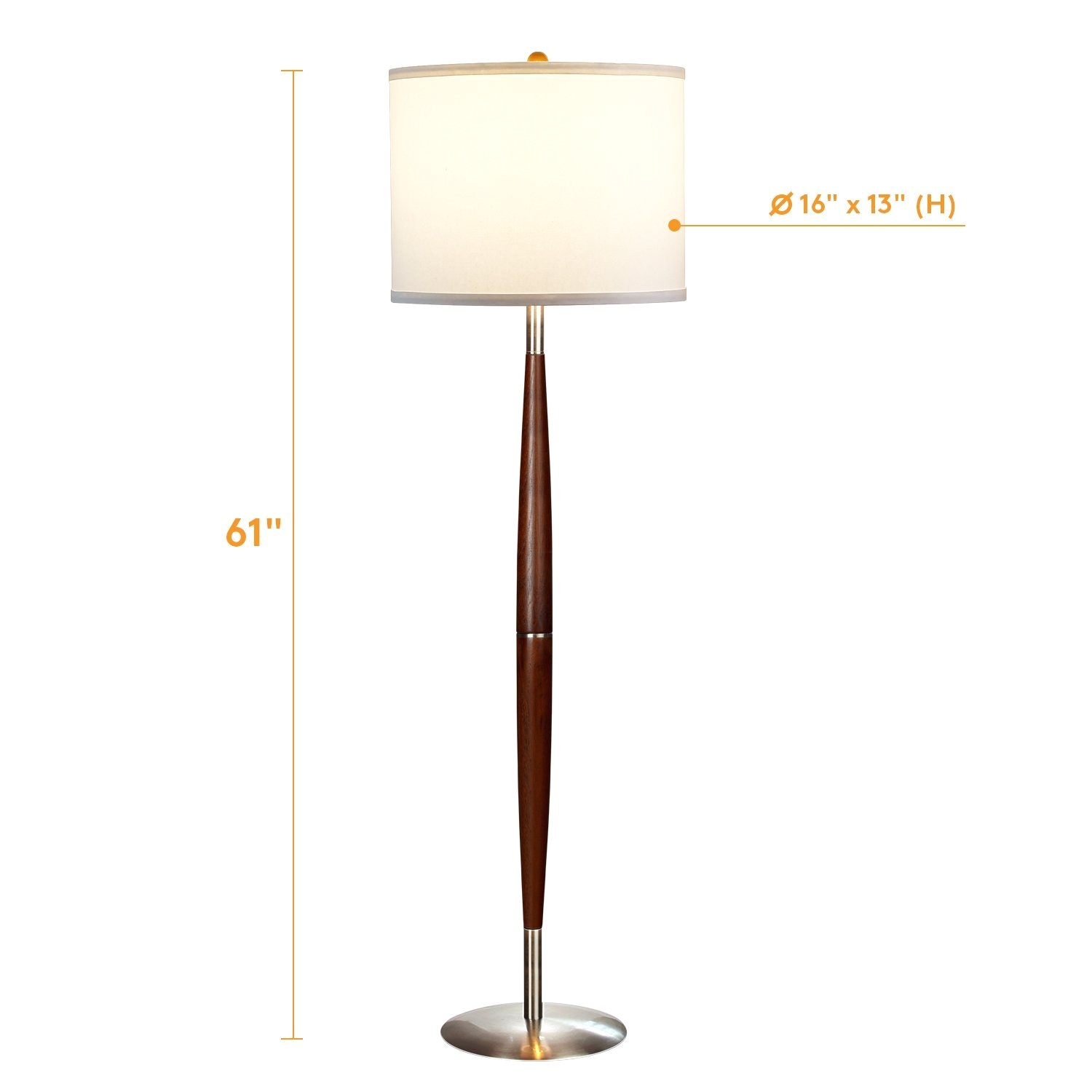 brightech lucas led pole floor lamp modern living room light fits beside the sofa in corners tall standing drum shade lighting for offices