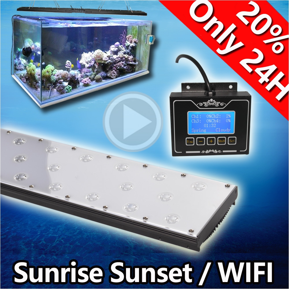 24 36 48 72 96 smart marine aquarium led lighting coral reef saltwater lamp programmable timer sunrise dimmable in aquariums tanks from home