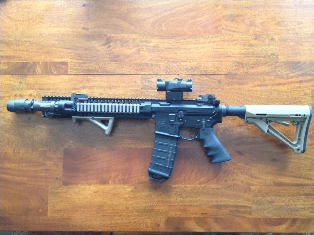 arfcom billet lower dd lpk arms buis magpul afg2 fde magpul ctr fde mill spec magpul rail overs ergo grip optics vortex sparc doing some testing as it