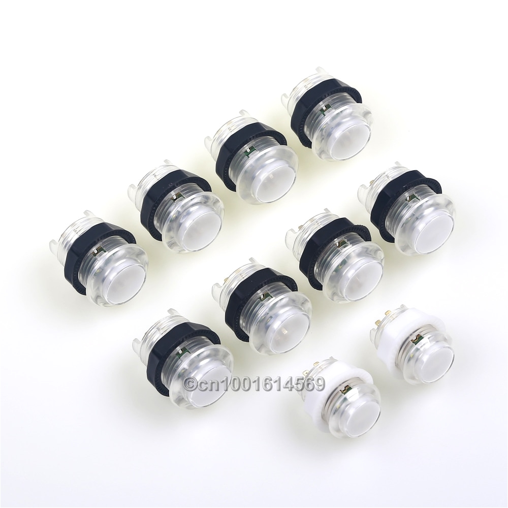 arcade diy kits parts 5v 10pcs lot led illuminated arcade push button with micro switch for mini table top arcade machine red in coin operated games from