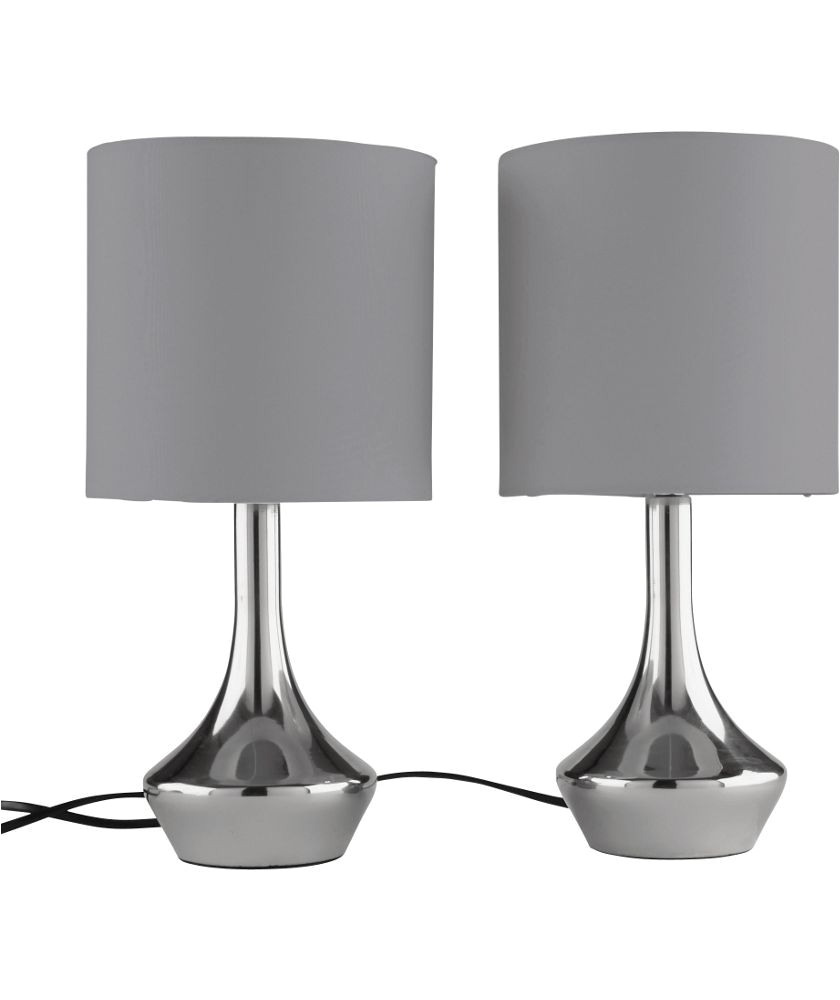 Argos touch Lamp Bulbs Buy Colourmatch Pair Of touch Table Lamps Smoke Grey at Argos Co