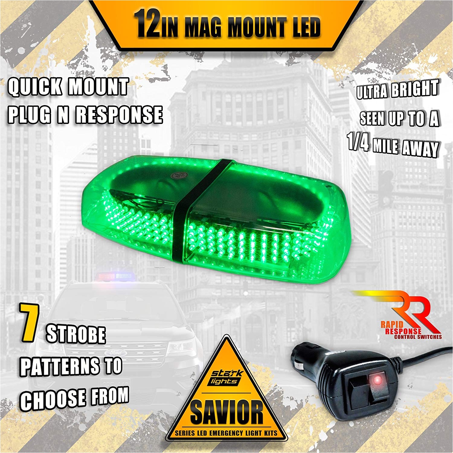 amazon com magnetic 240 led mini light bar roof top emergency warning hazard safety flashing strobe dual rapid switch longer 10ft cable car truck