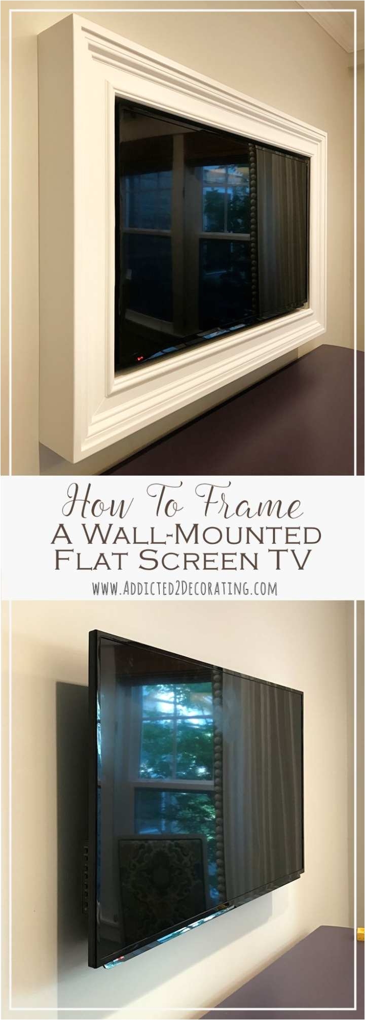 custom diy frame for wall mounted tv finished bloggers best diy crafts and recipes pinterest