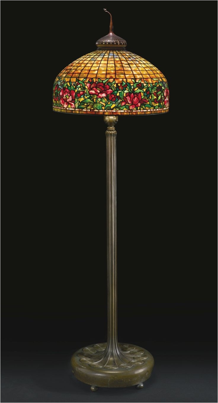 tiffany studios peony border floor lamp circa 1910