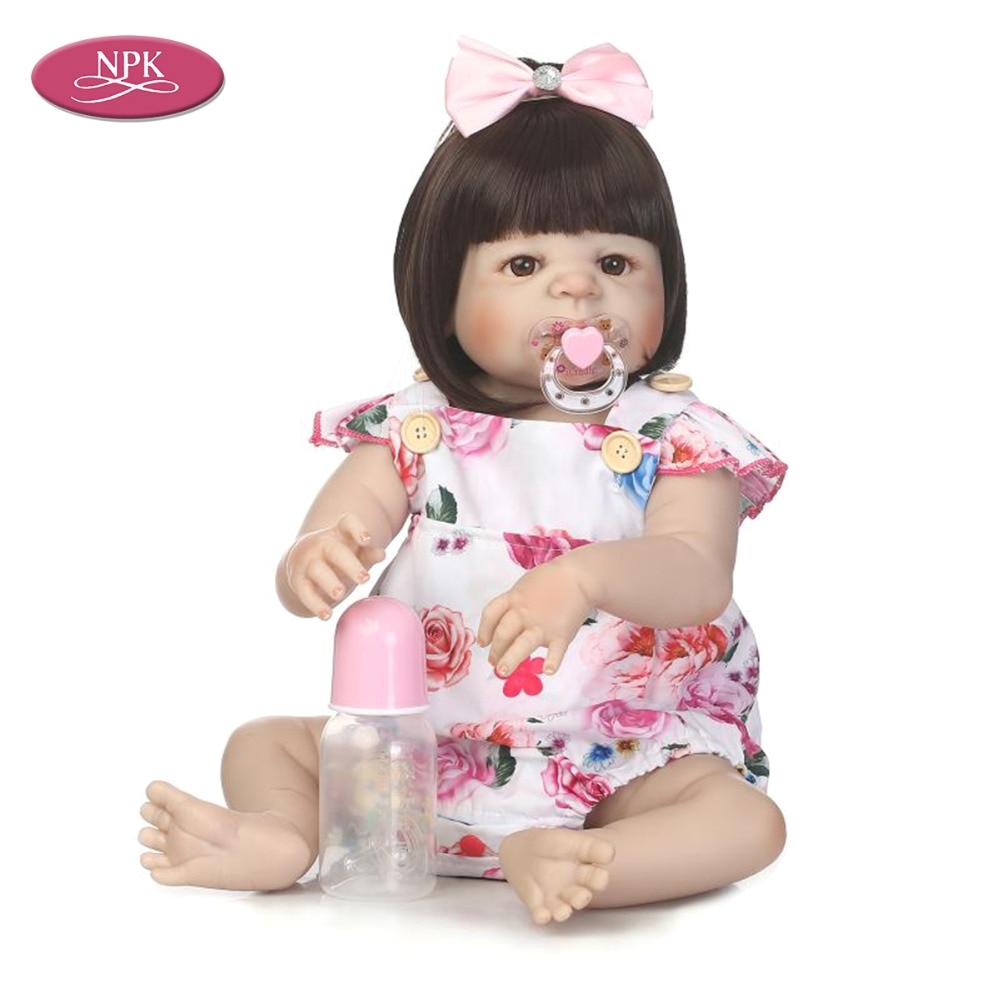 npk 57cm full silicone body reborn baby doll toy realistic babies newborn princess girl doll kid