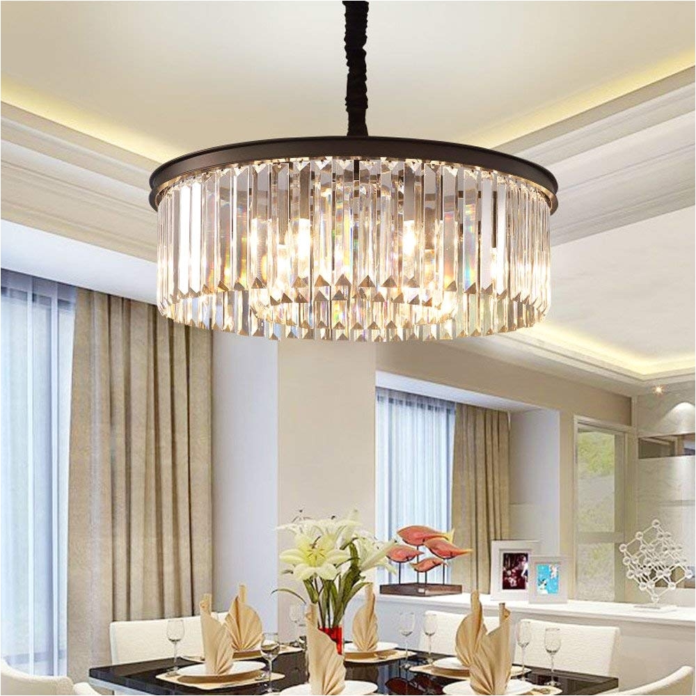 amazon com meelighting crystal chandeliers modern contemporary ceiling lights fixtures pendant lighting dining room living room chandelier d21 6 h7 1