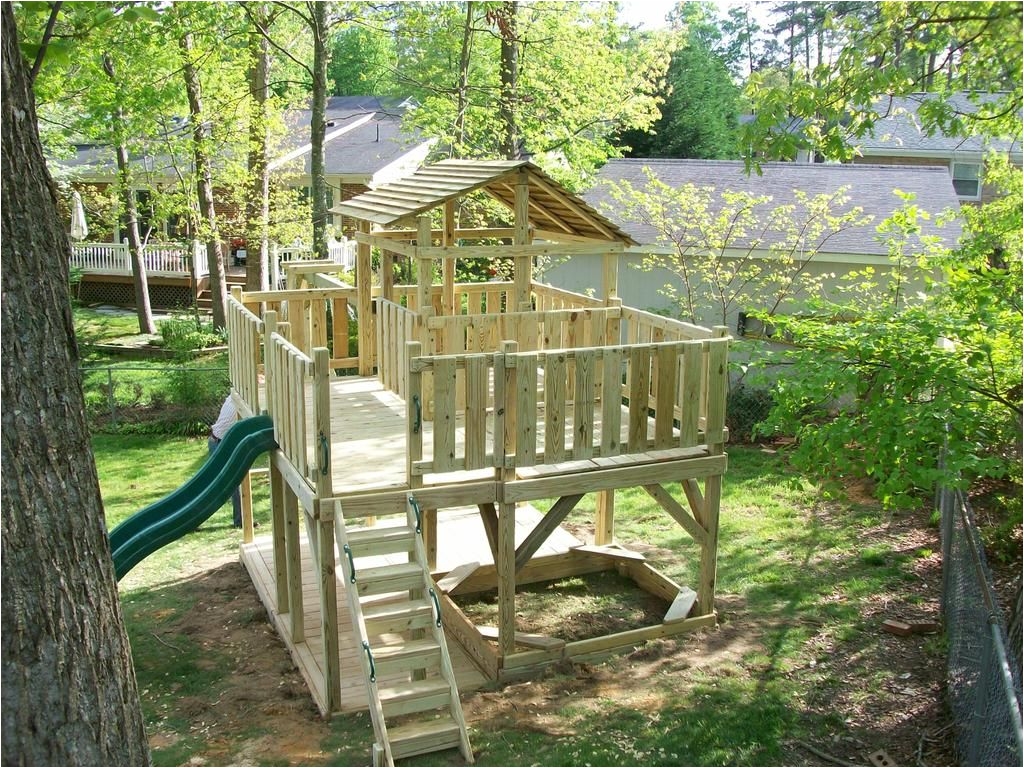 simple playground design on backyard