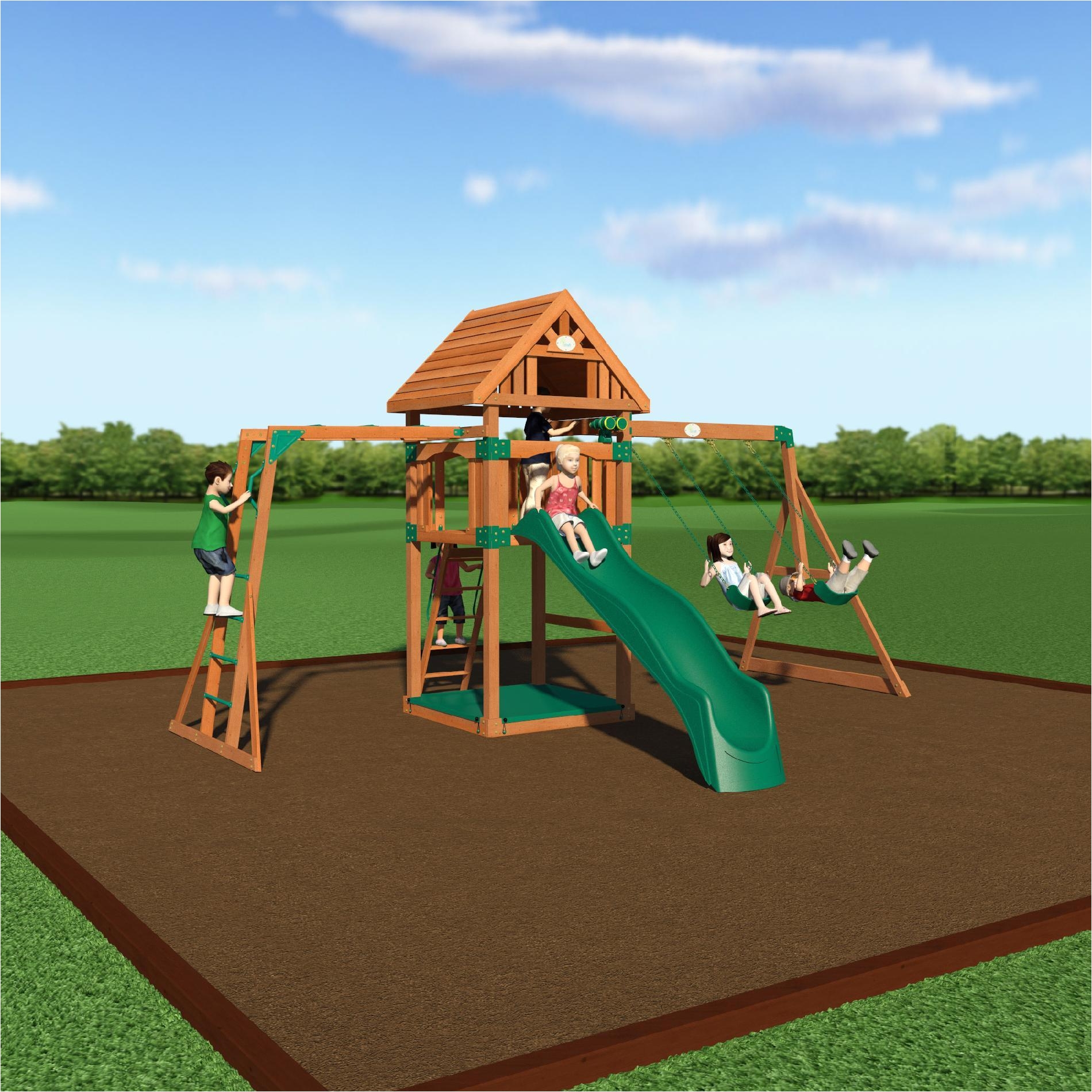 backyard discovery capitol peak wooden swing set free